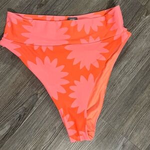 Aerie Orange and Pink High-Waisted Bikini